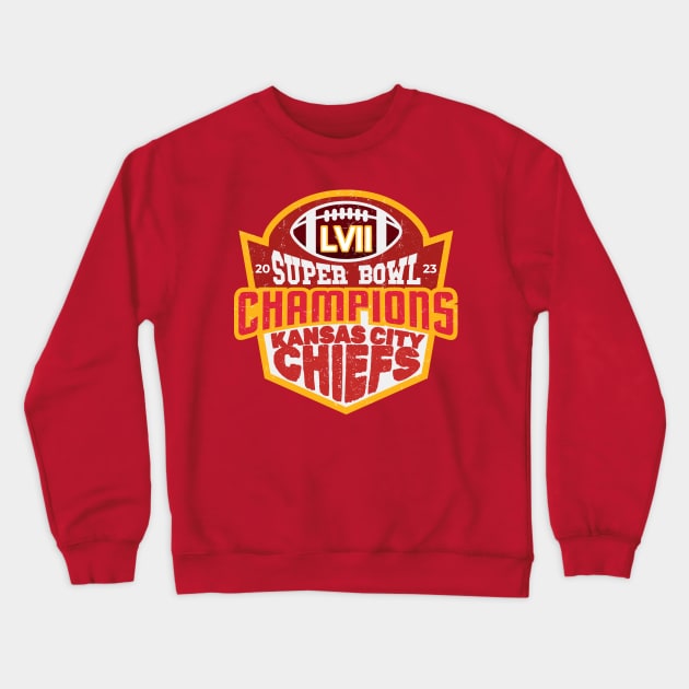 Chiefs -super bowl champ! 2023 - badge Crewneck Sweatshirt by LAKOSH